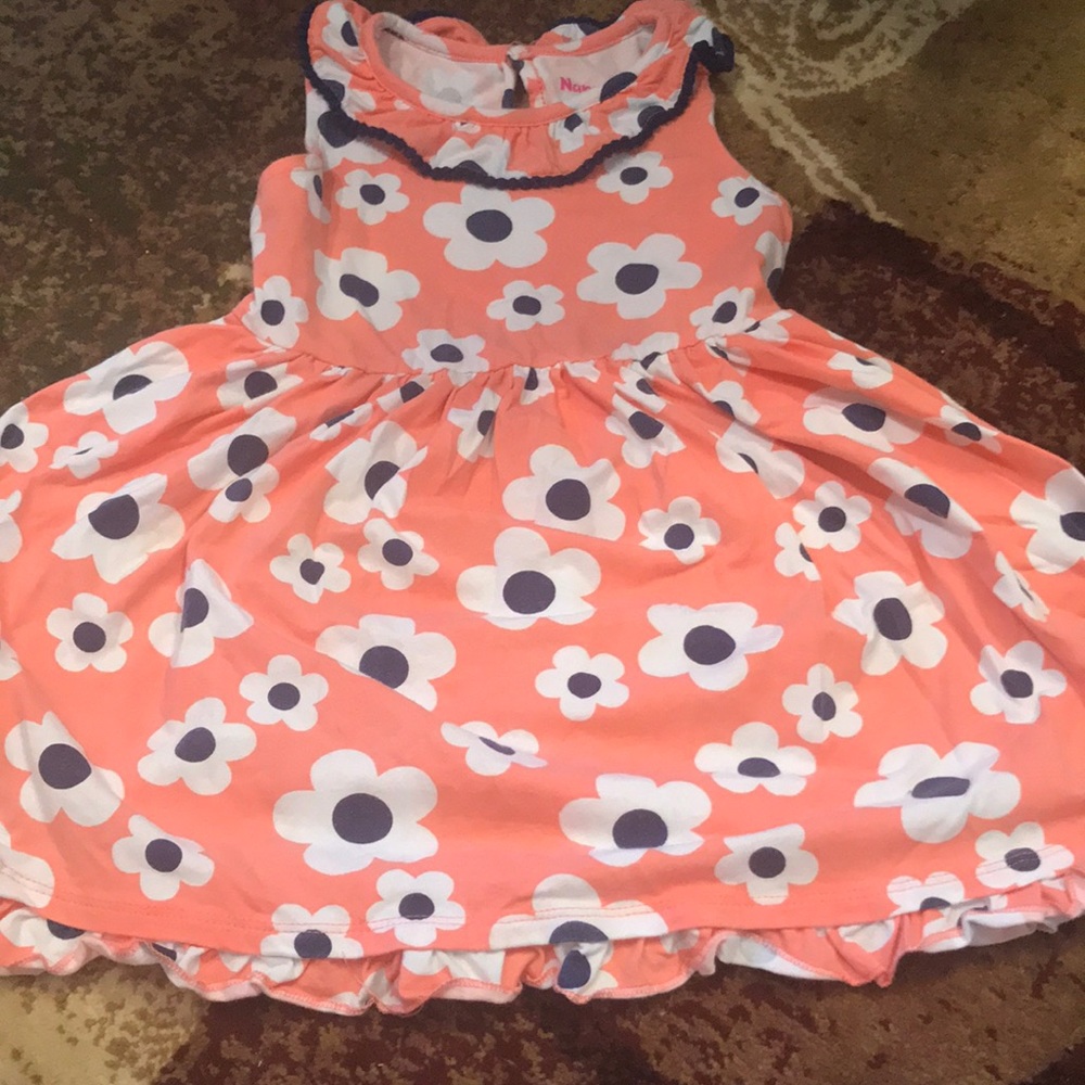 Peach and blue girl dress